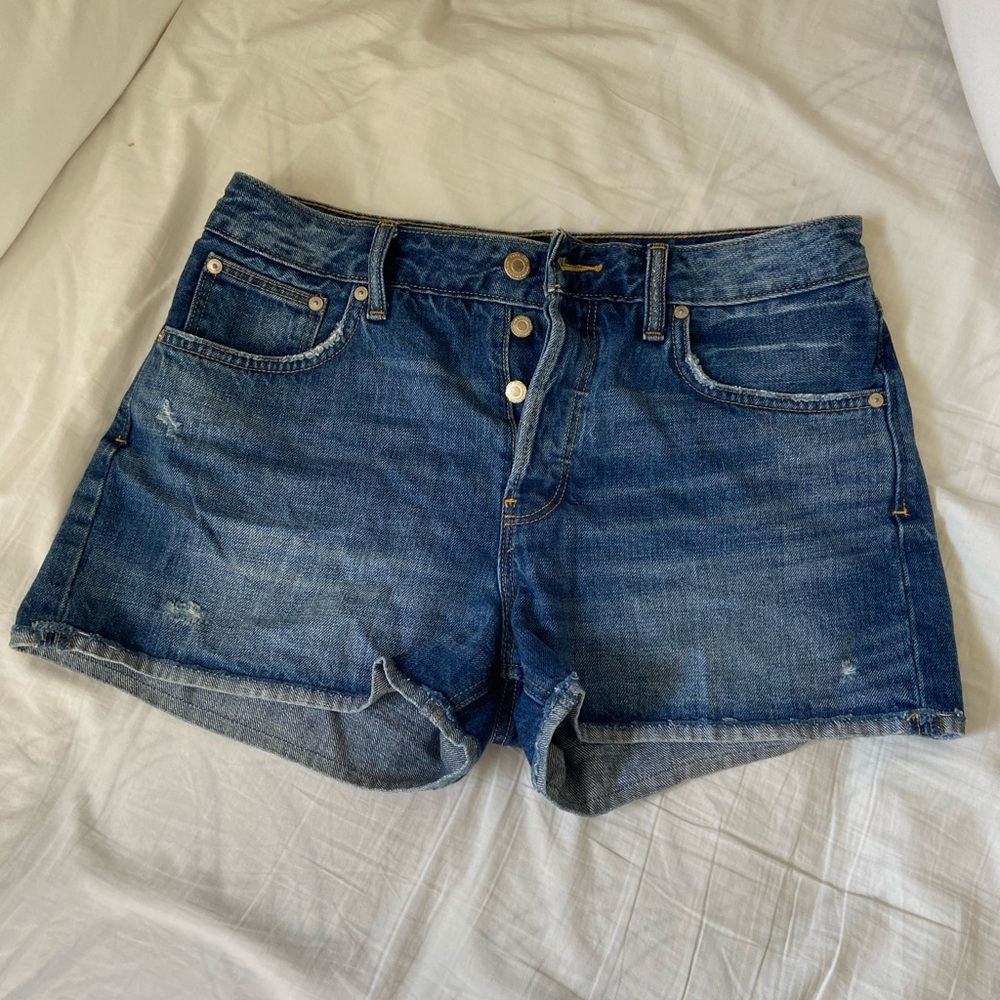 Zara TRF blue denim shorts